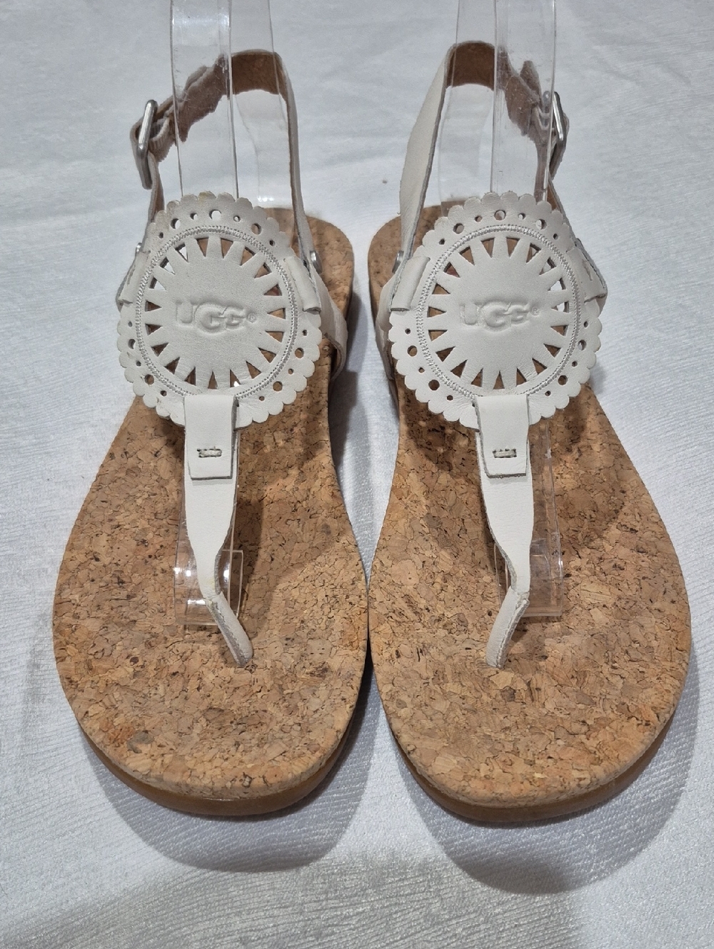 UGG Women's White Cork Thong Sandals